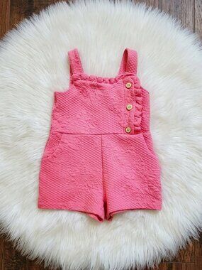 Janie and Jack Pink Quilted Floral Romper Size 2T